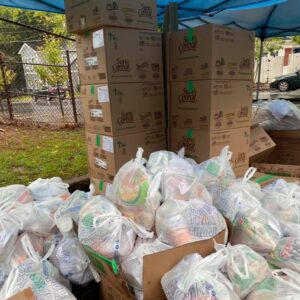 Packed food donations